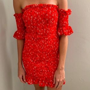 XS red strapless dress from Tobi - w/ tag
